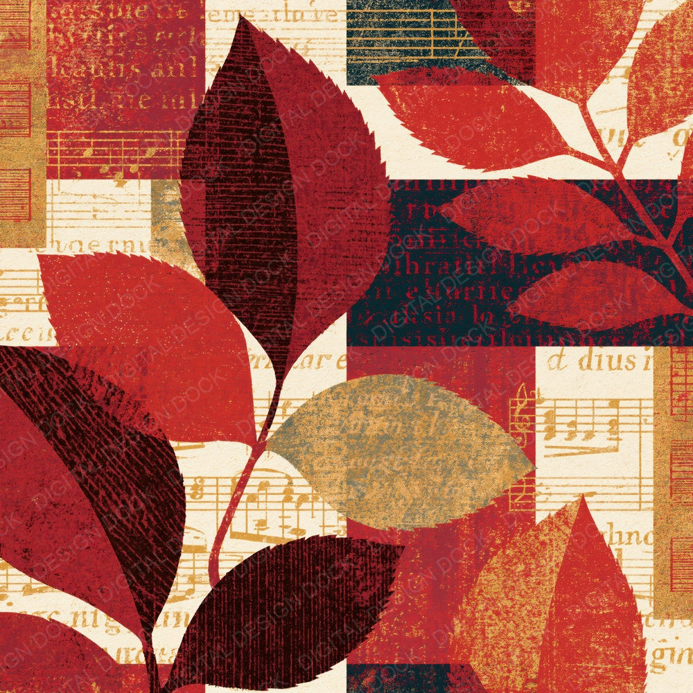 Op Art Sheet Music Cherry Currant Digital Paper Pack (DDD015697)