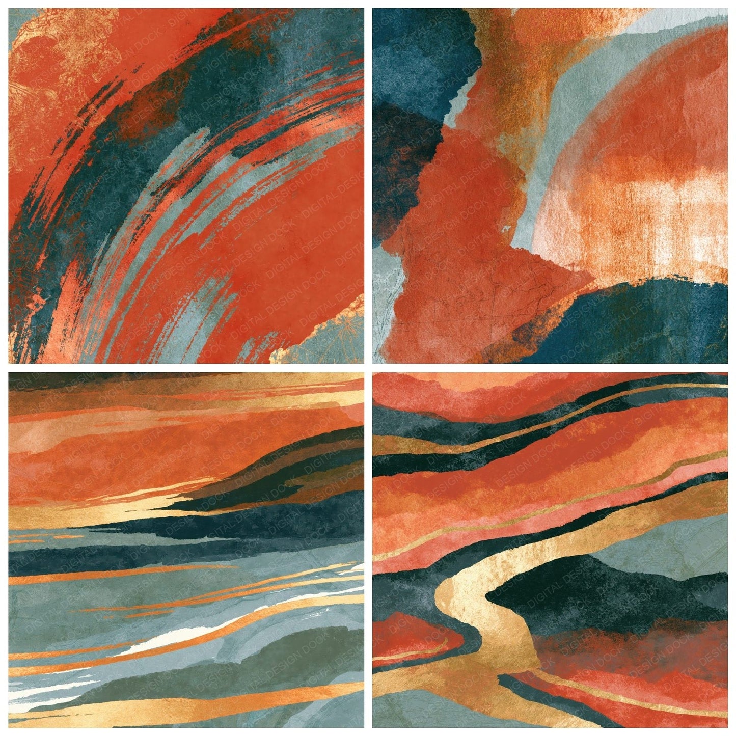 Sumi-e Terracotta Sage Tonal Digital Paper Pack (DDD015702)
