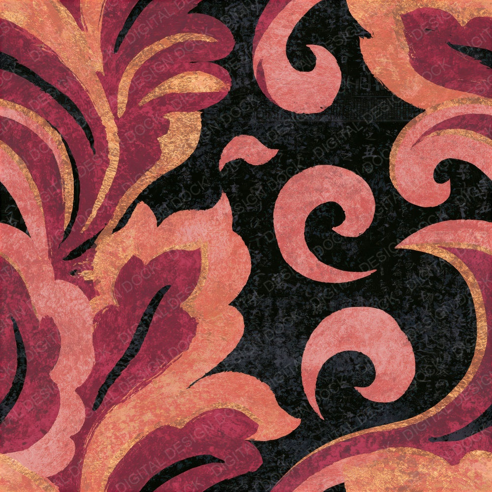 Baroque Amoeba Blush Burgundy Seamless Digital Paper Pack (DDD015706)