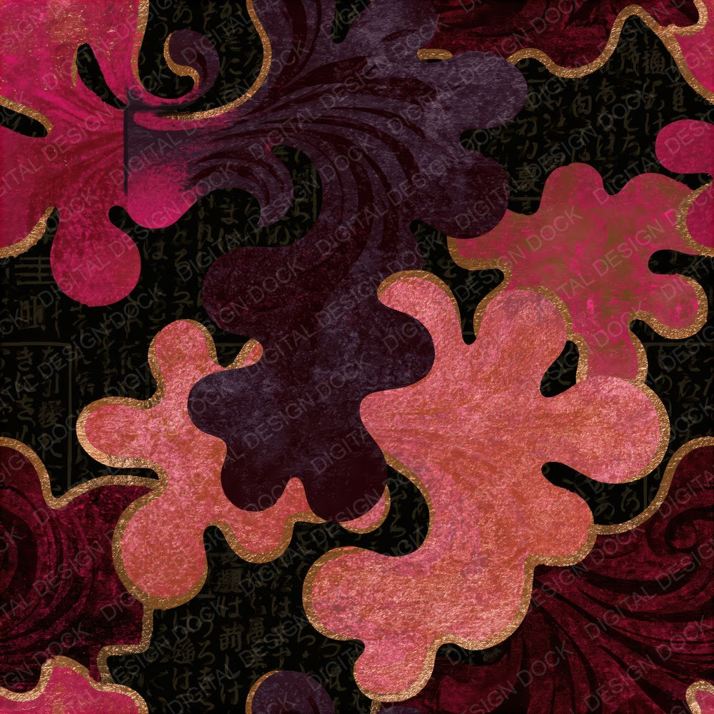Baroque Amoeba Blush Burgundy Seamless Digital Paper Pack (DDD015706)