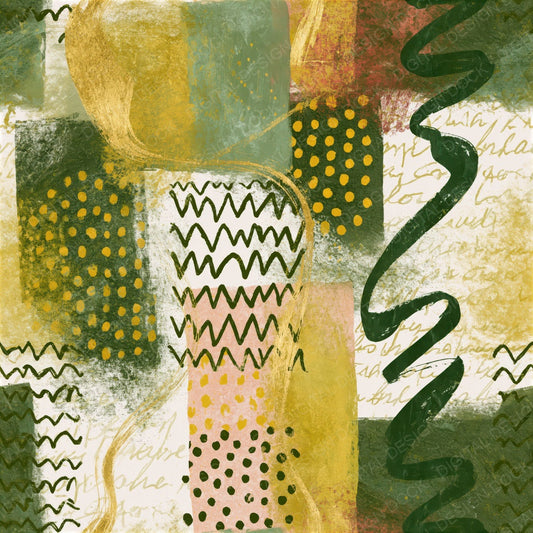 Memphis Olive Chartreuse Abstract Seamless Digital Paper Pack (DDD015711)
