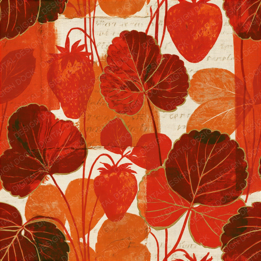 Torn Paper Strawberries Cinnamon Seamless Digital Paper Pack (DDD015723)