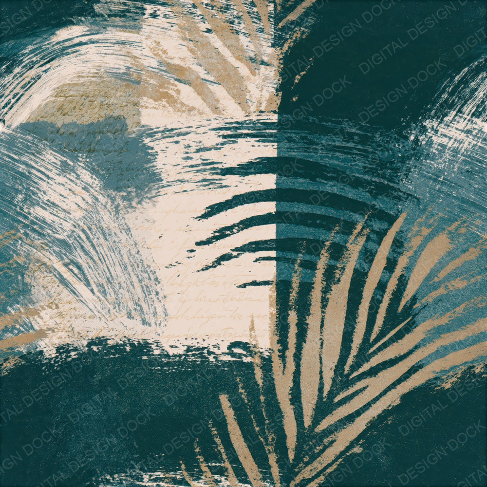 Woodblock Teal Bone Abstract Seamless Digital Paper Pack (DDD015724)