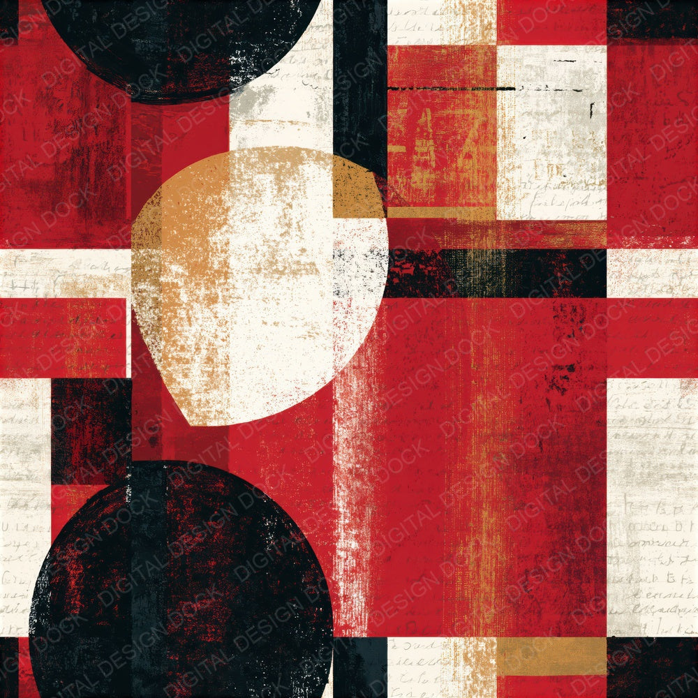Bauhaus Crimson White Texture Seamless Digital Paper Pack (DDD015746)