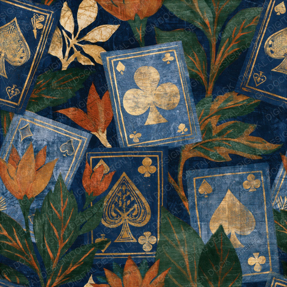 Drypoint Royal Flush Midnight Copper Seamless Digital Paper Pack (DDD015750)