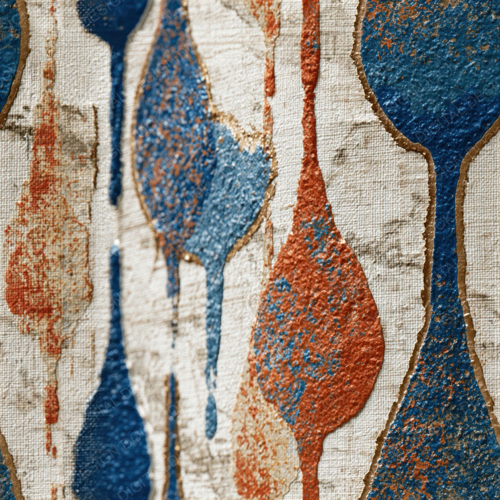Scandinavian Dripping Wax Terracotta Azure Seamless Digital Paper Pack (DDD015760)