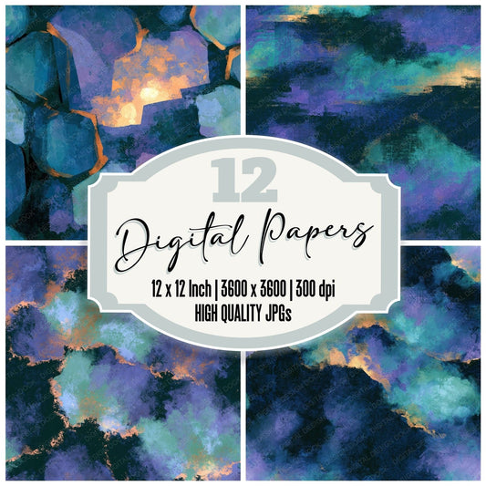 Impressionist Dwarf Forges Aurora Lilac Seamless Digital Paper Pack (DDD015787)