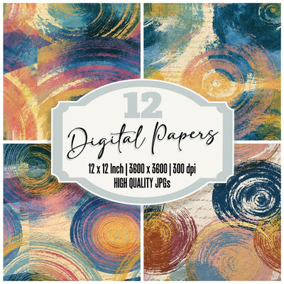 Mezzotint Galaxy Spirals Ivory Seamless Digital Paper Pack (DDD015790)
