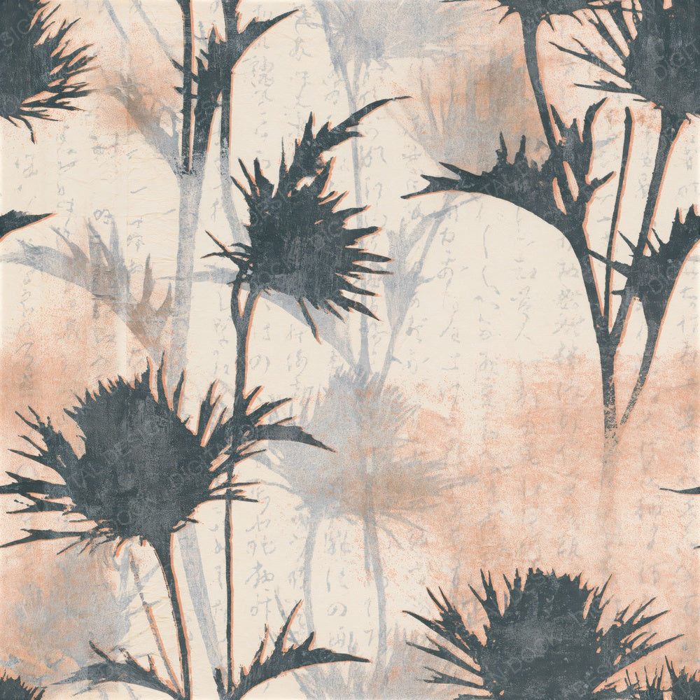 Screenprint Thistle Graphite Cream Seamless Digital Paper Pack (DDD015797)