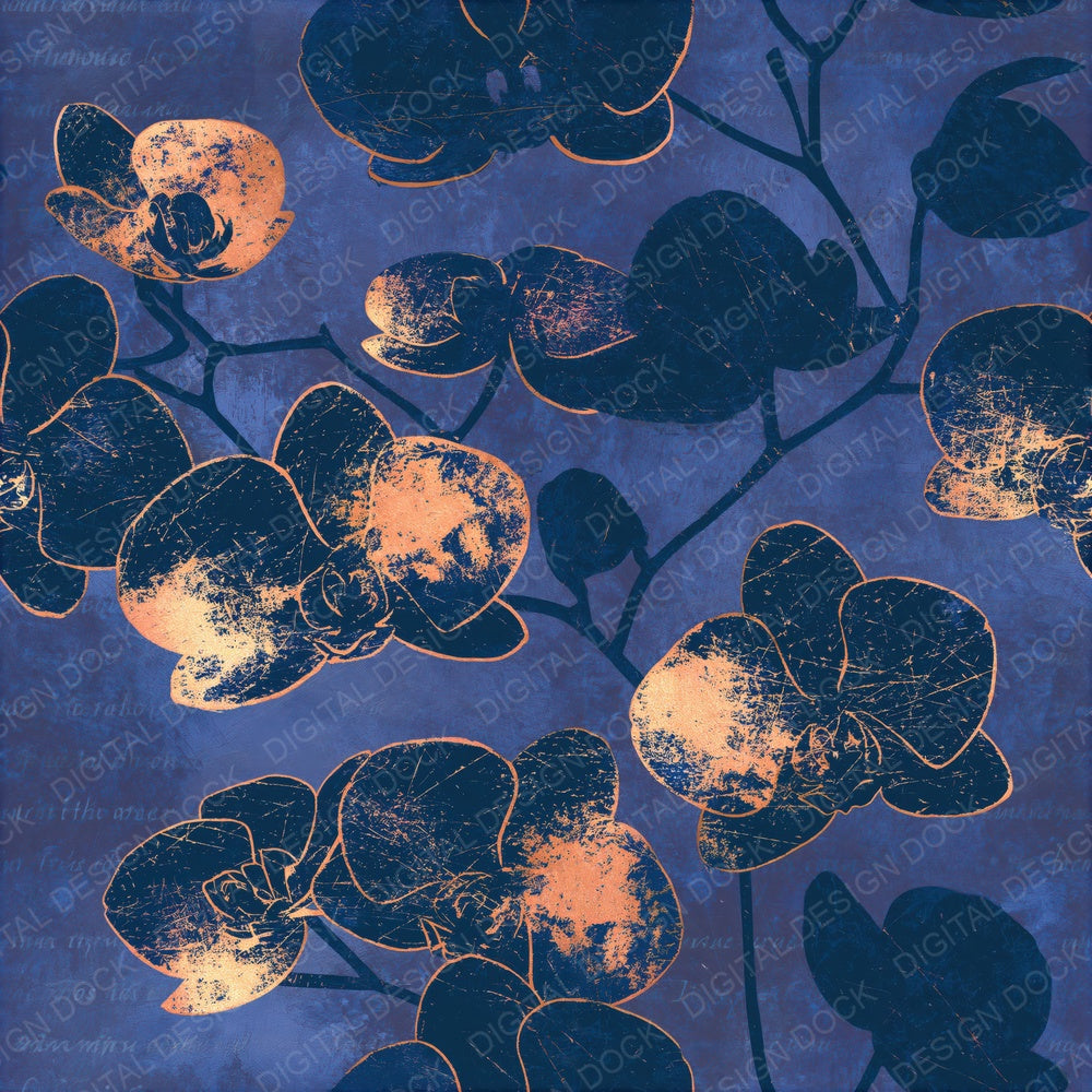 Scratchboard Orchid Indigo Ivory Seamless Digital Paper Pack (DDD015809)