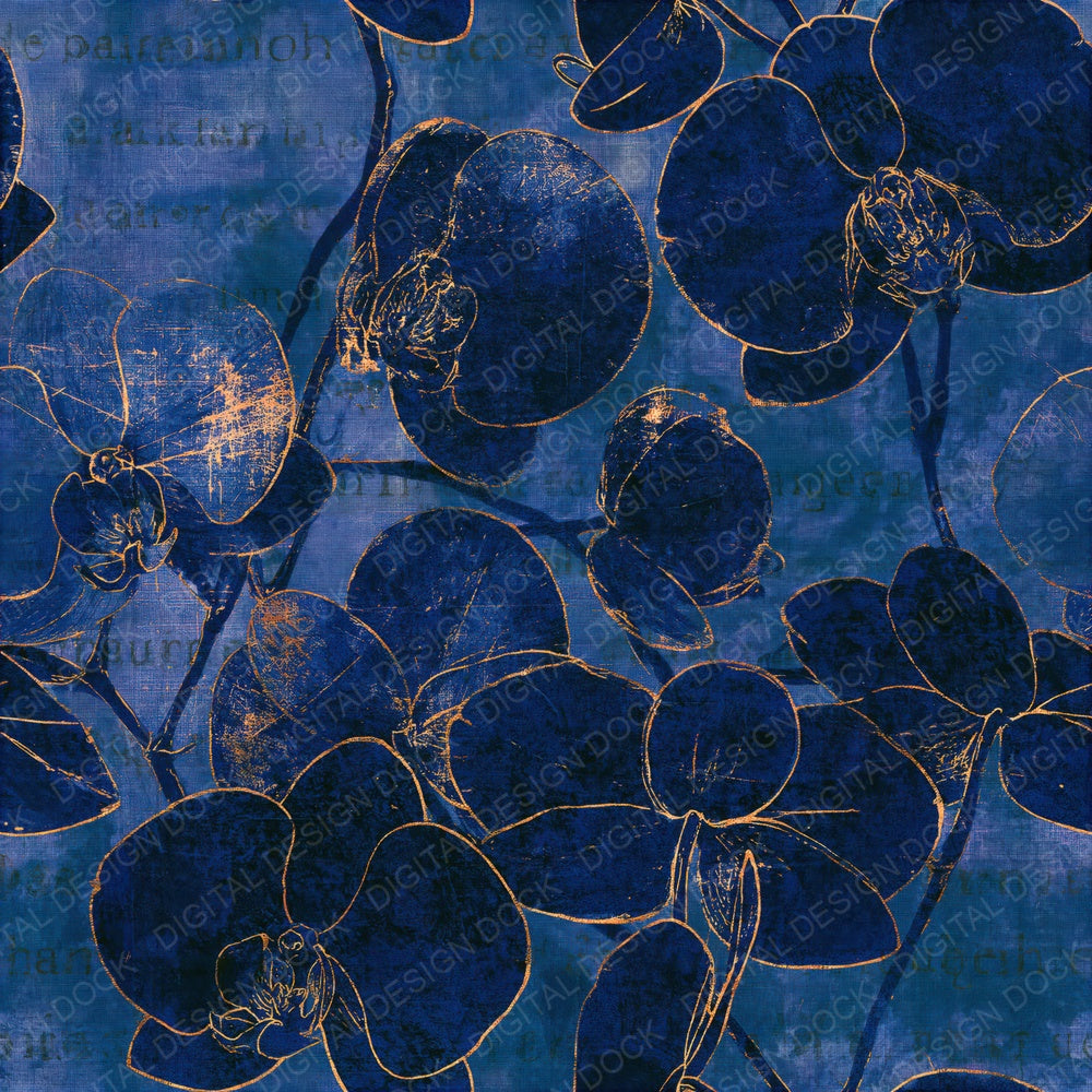 Scratchboard Orchid Indigo Ivory Seamless Digital Paper Pack (DDD015809)