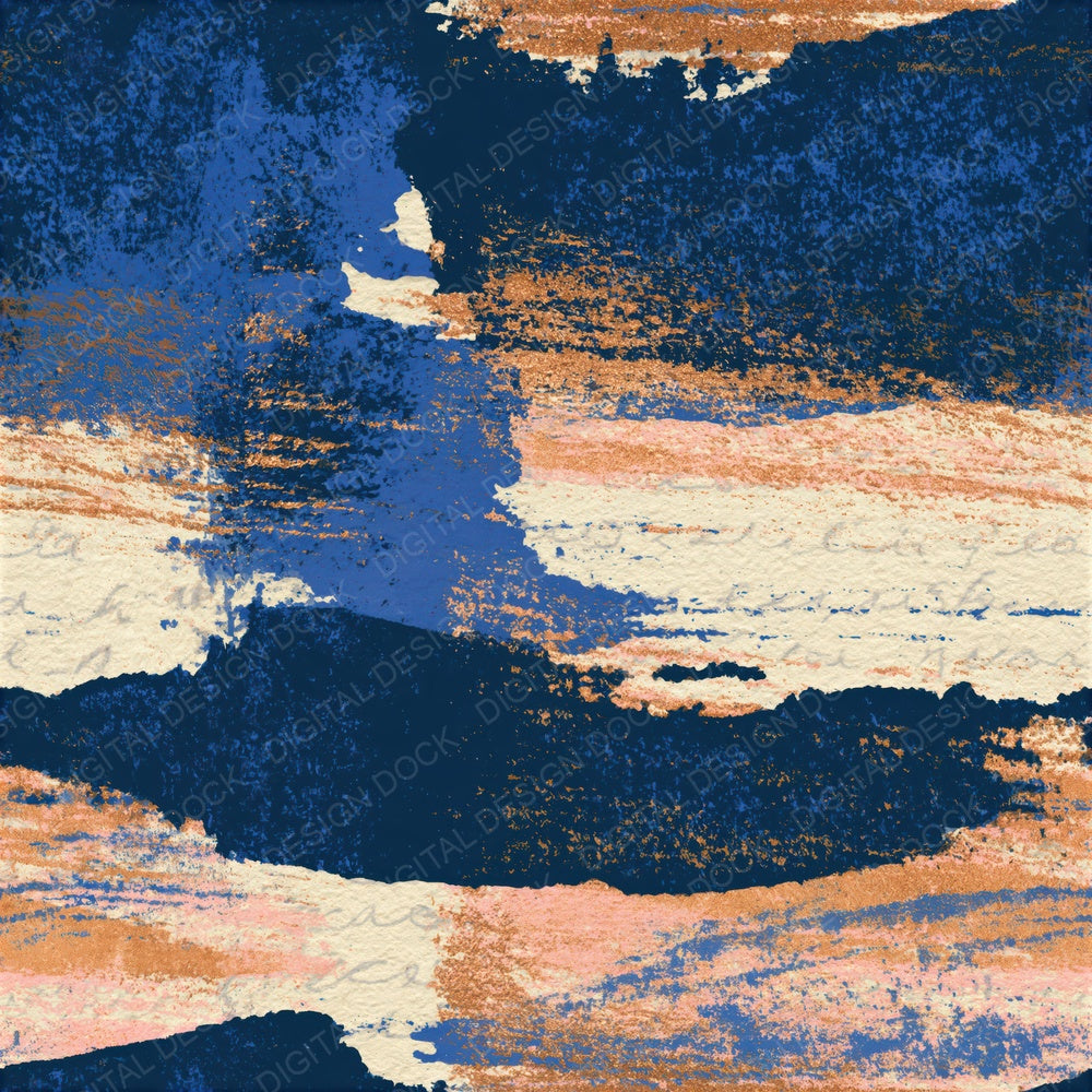 Screenprint Indigo Ivory Abstract Seamless Digital Paper Pack (DDD015814)