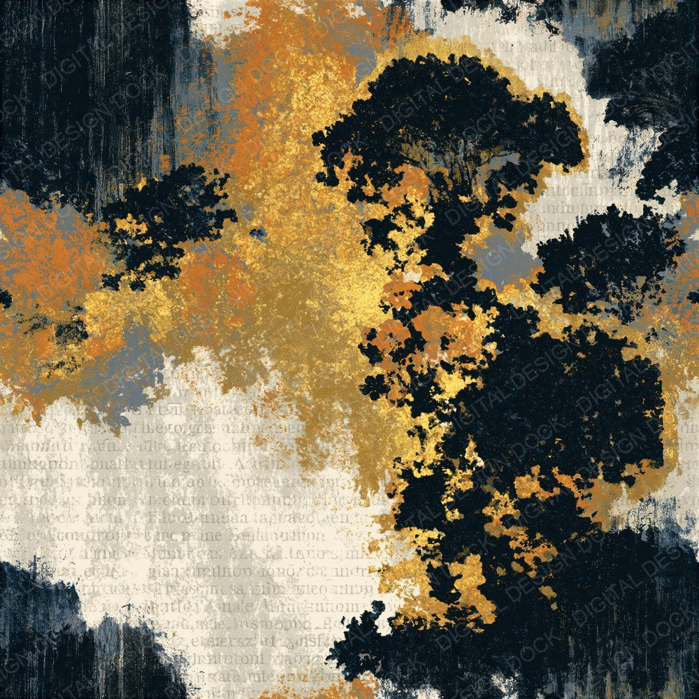 Screenprint Lichen Bone Black Seamless Digital Paper Pack (DDD015815)