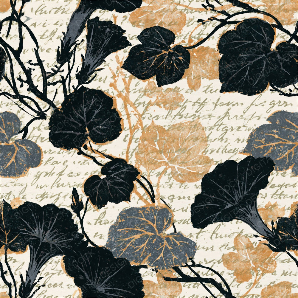 Screenprint Morning Glory Bone Seamless Digital Paper Pack (DDD015816)