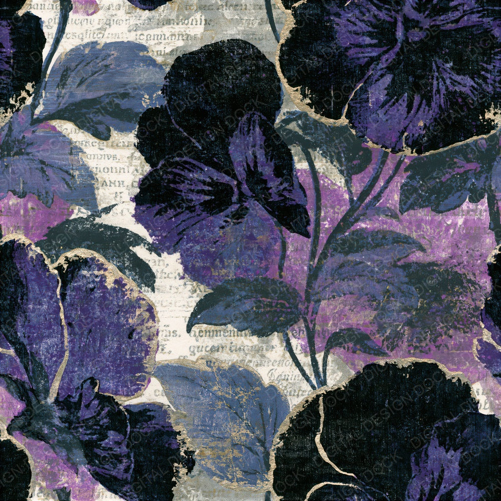 Woodblock Violet Bone Seamless Digital Paper Pack (DDD015820)