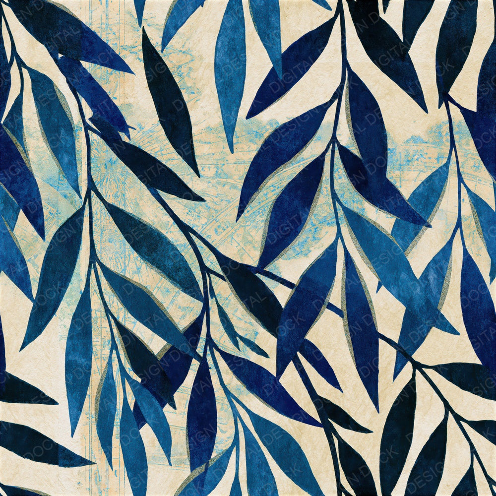 Woodblock Willow Indigo Ivory Seamless Digital Paper Pack (DDD015821)
