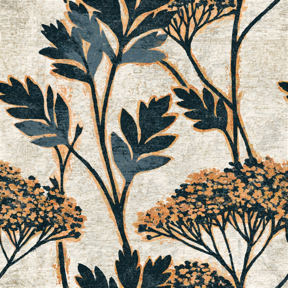 Woodcut Yarrow Graphite Seamless Digital Paper Pack (DDD015824)