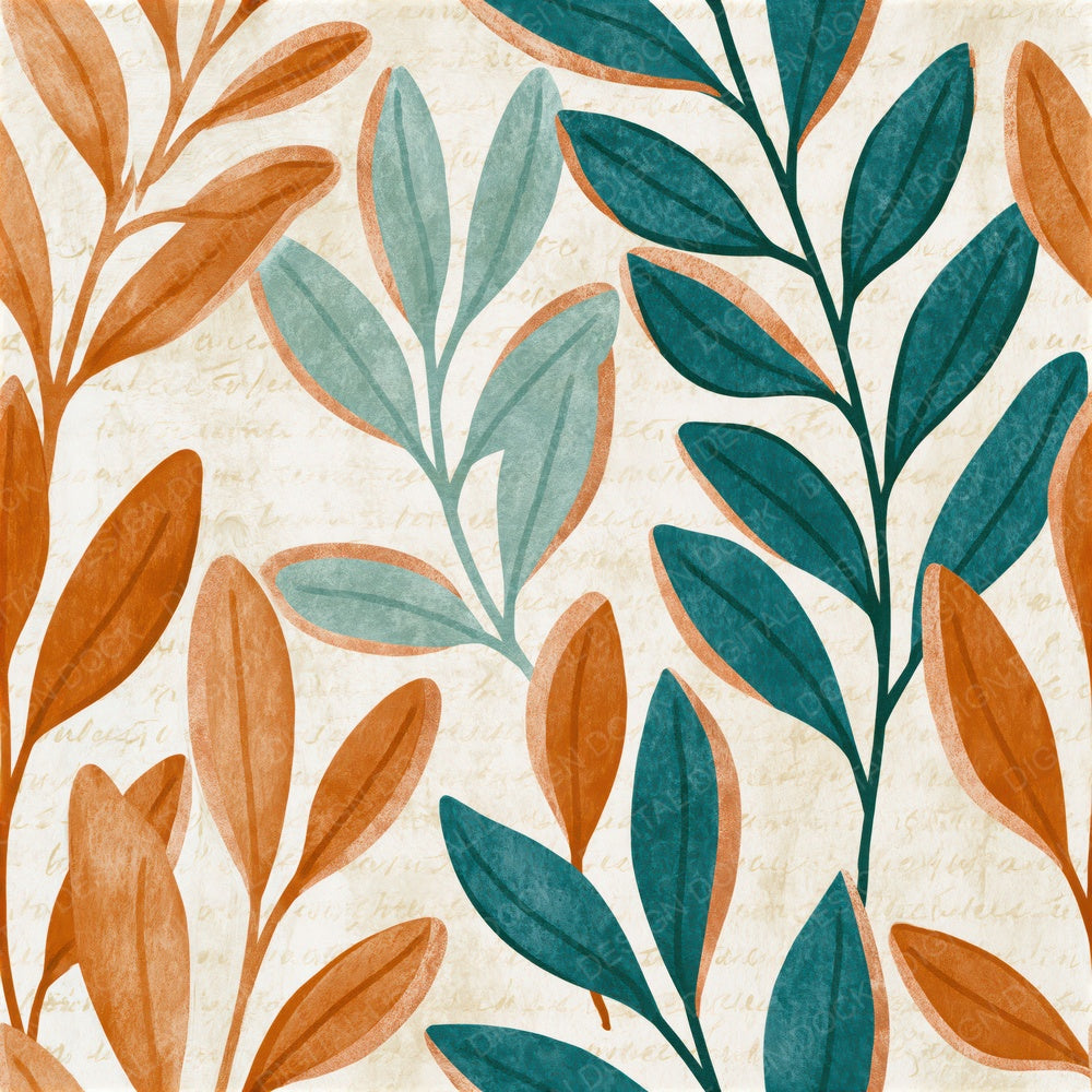 Scandinavian Sage Tangerine Aqua Seamless Digital Paper Pack (DDD015835)
