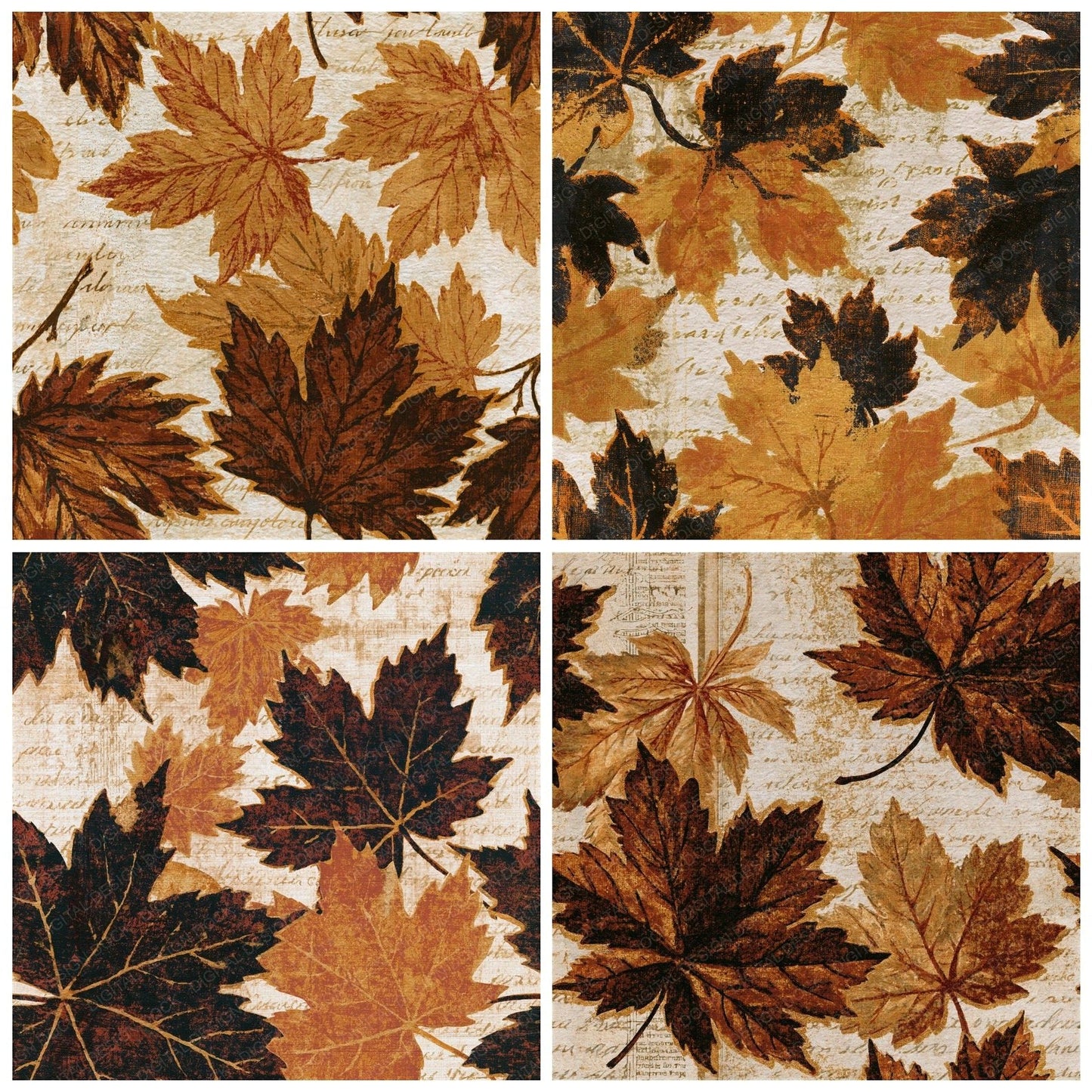 Screenprint Maple Sepia Seamless Digital Paper Pack (DDD015838)