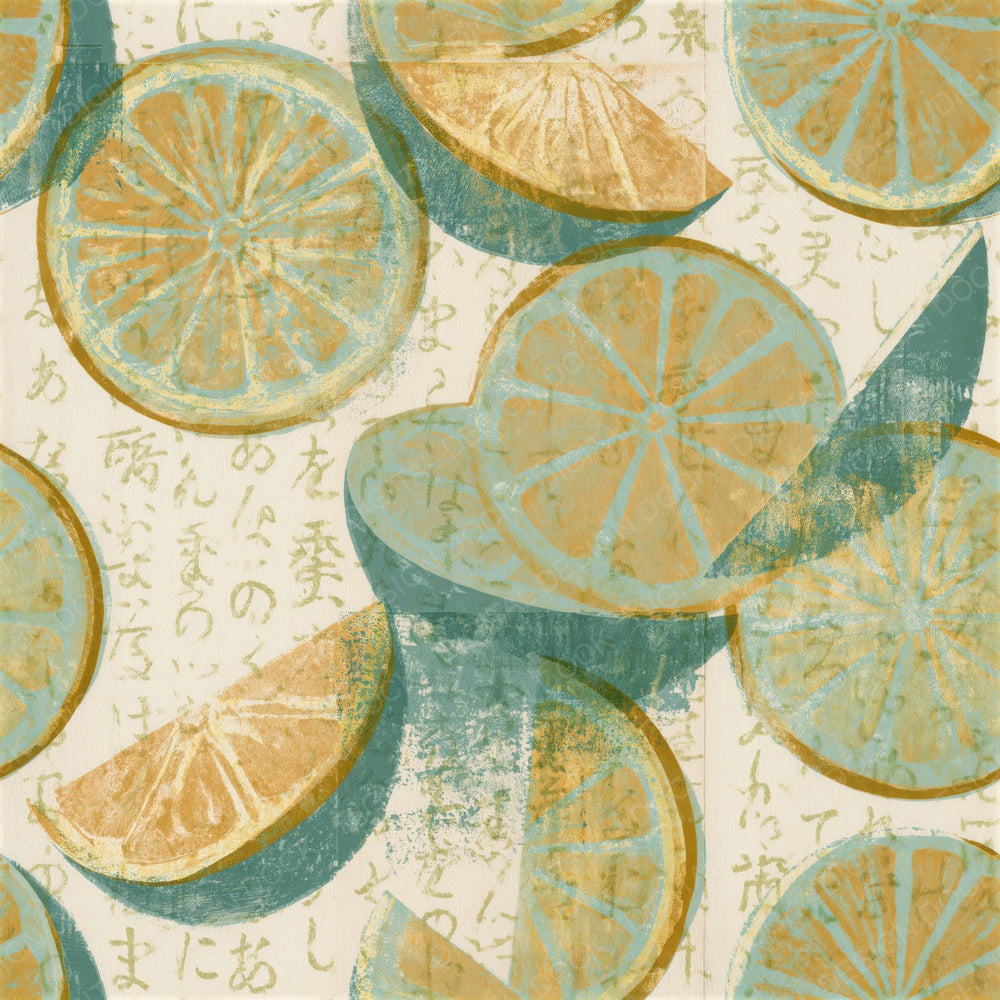 Monoprint Citrus Mint Gold Seamless Digital Paper Pack (DDD015856)