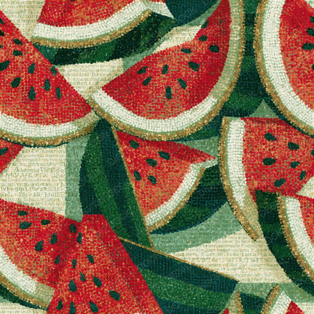 Pointillism Watermelon Sage Ivory Seamless Digital Paper Pack (DDD015858)
