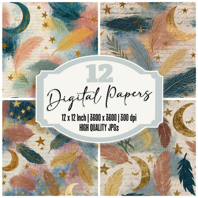 Chinoiserie Sweet Dreams Rose Sky Seamless Digital Paper Pack (DDD015887)