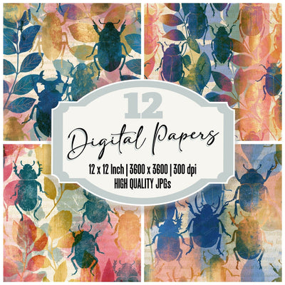 Infrared Beetle Rose Sky Seamless Digital Paper Pack (DDD015893)