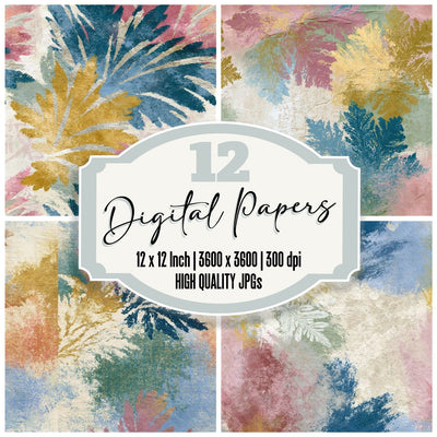 Fresco Frost Pattern Rose Sage Seamless Digital Paper Pack (DDD015933)