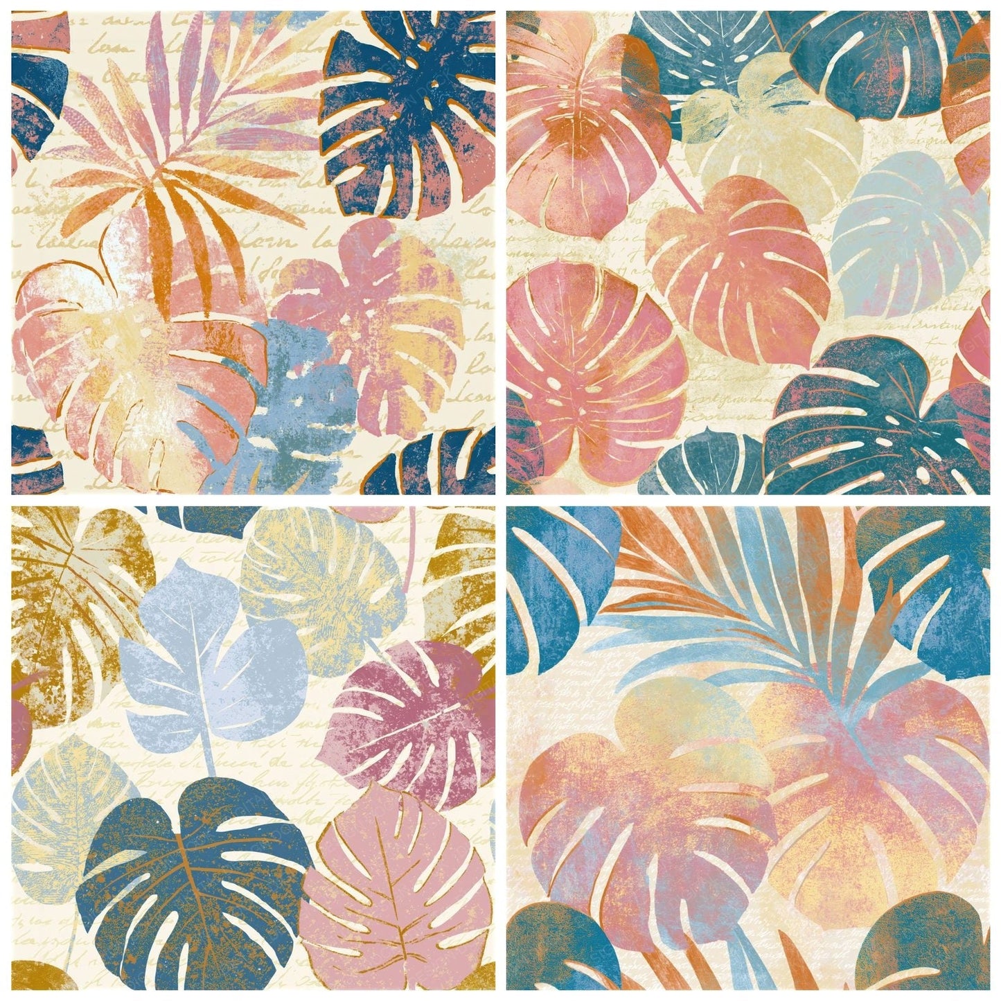 Minimal Monstera Gelato Seamless Digital Paper Pack (DDD015938)