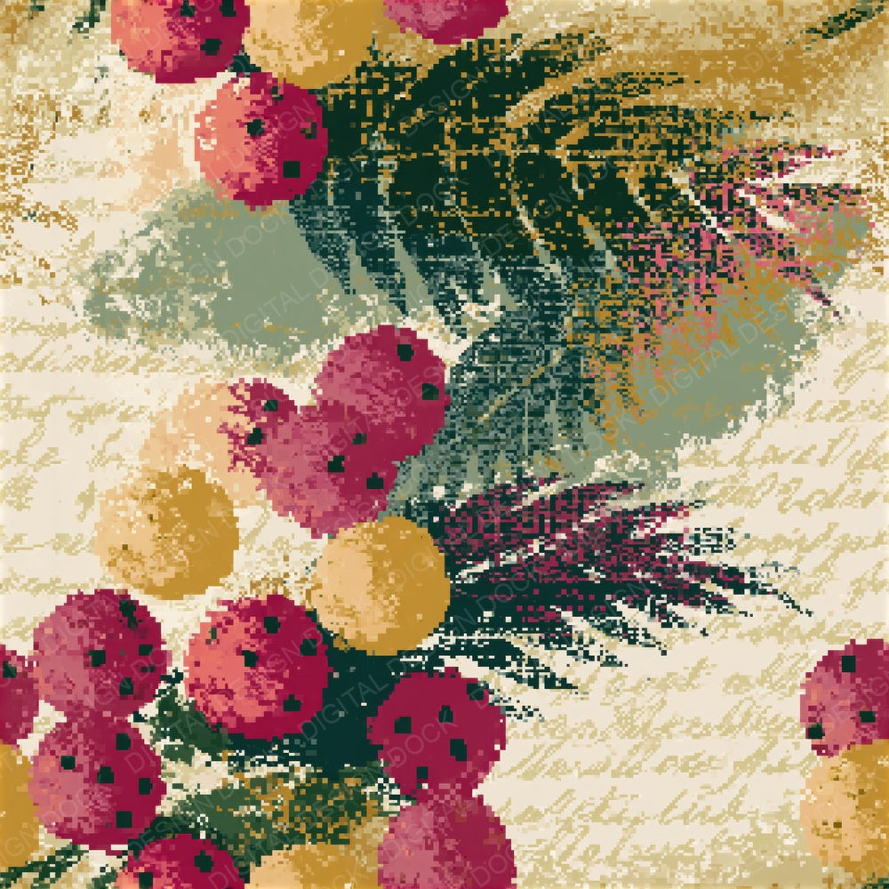Pixel Ladybirds Rose Lemon Seamless Digital Paper Pack (DDD015941)