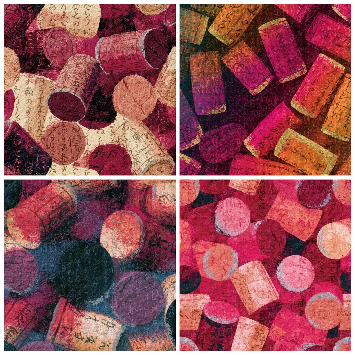 Infrared Wine Corks Dusty Rose Digital Paper Pack (DDD015952)