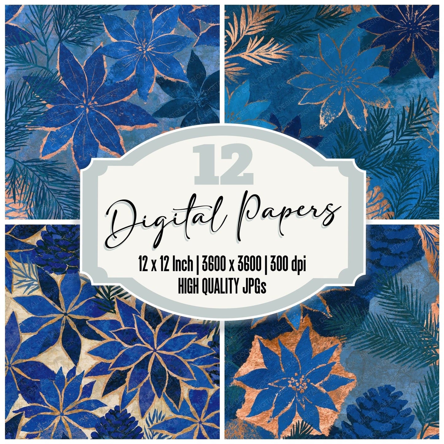Torn Paper Star Bethlehem Electric Blue Digital Paper Pack (DDD015982)