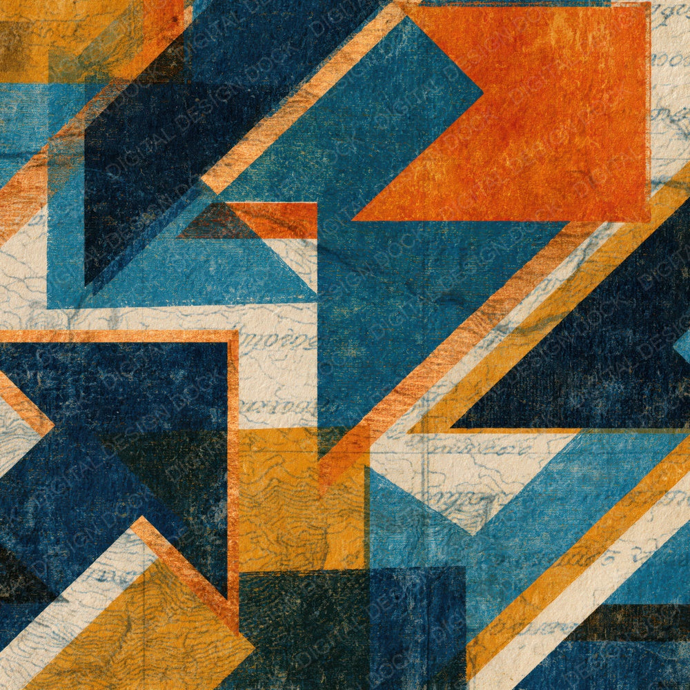 Antique Map Neon Arrows Denim Digital Paper Pack (DDD015985)