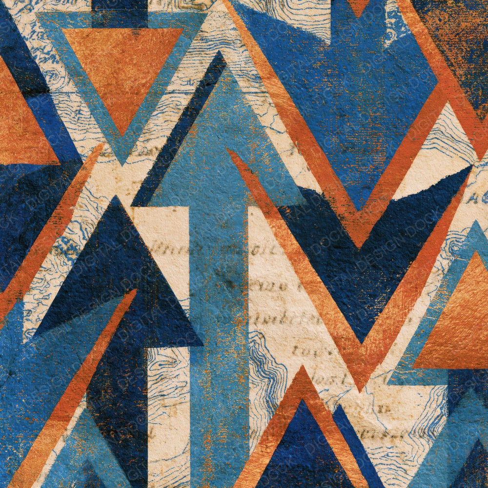 Antique Map Neon Arrows Denim Digital Paper Pack (DDD015985)