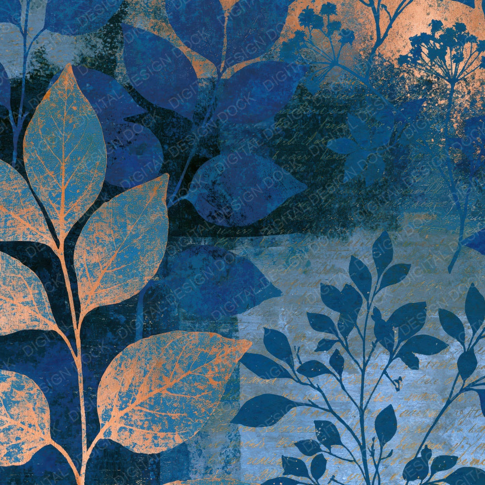 Cyanotype Chai Spice Prussian Blue Digital Paper Pack (DDD015988)