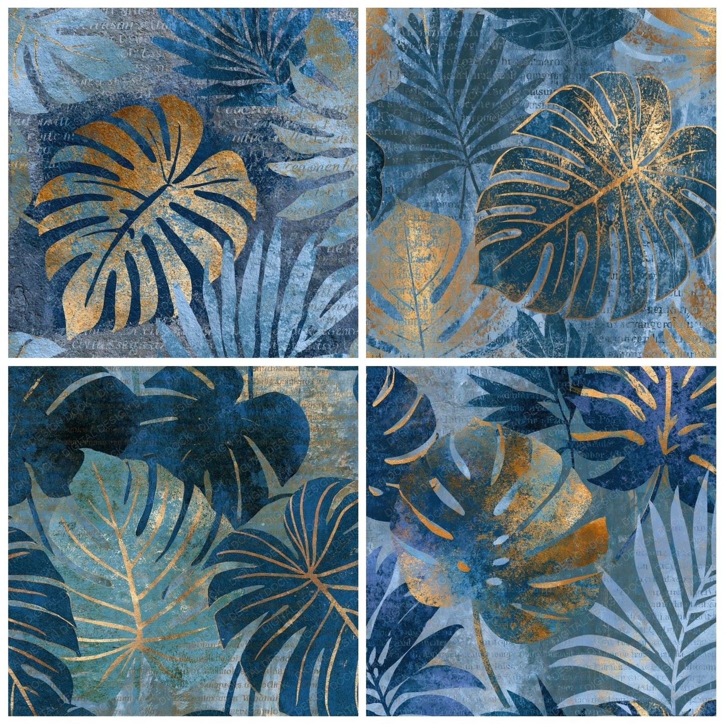 Fresco Philodendron Slate Indigo Digital Paper Pack (DDD015996)