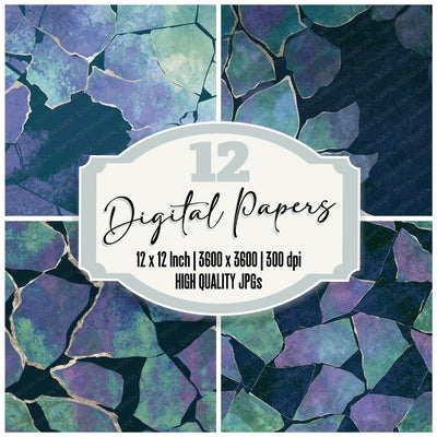 Layered Fresco Aurora Lilac Midnight Digital Paper Pack (DDD015997)