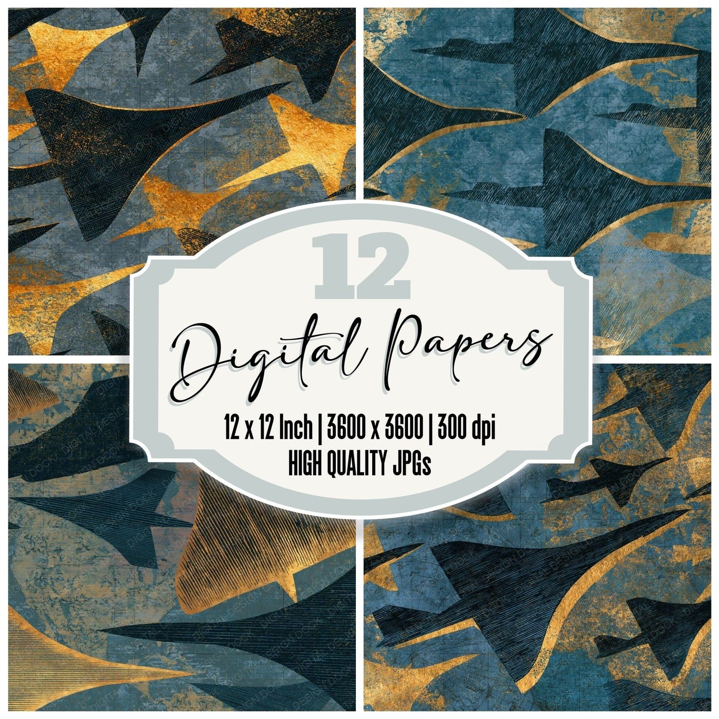Cross Hatch Concorde Slate Pewter Digital Paper Pack (DDD016009)
