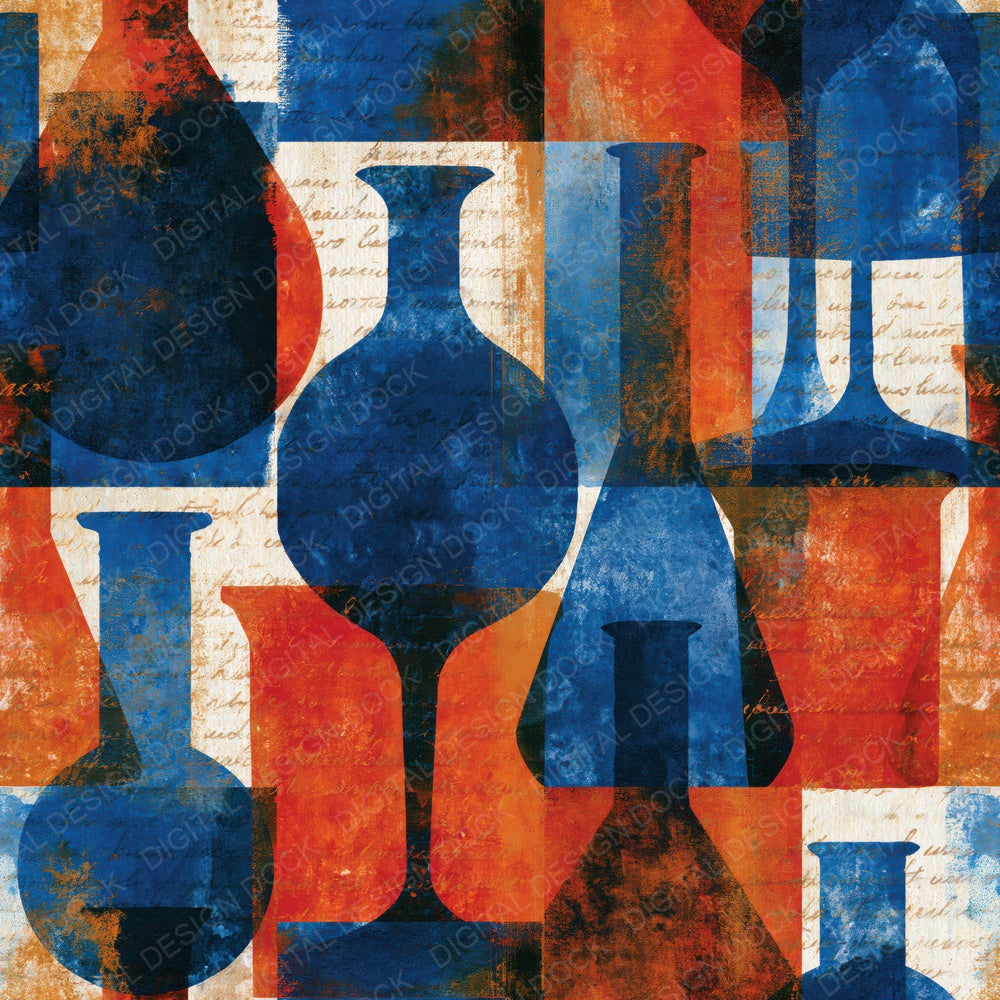 Cyanotype Laboratory Flasks Crimson Digital Paper Pack (DDD016011)