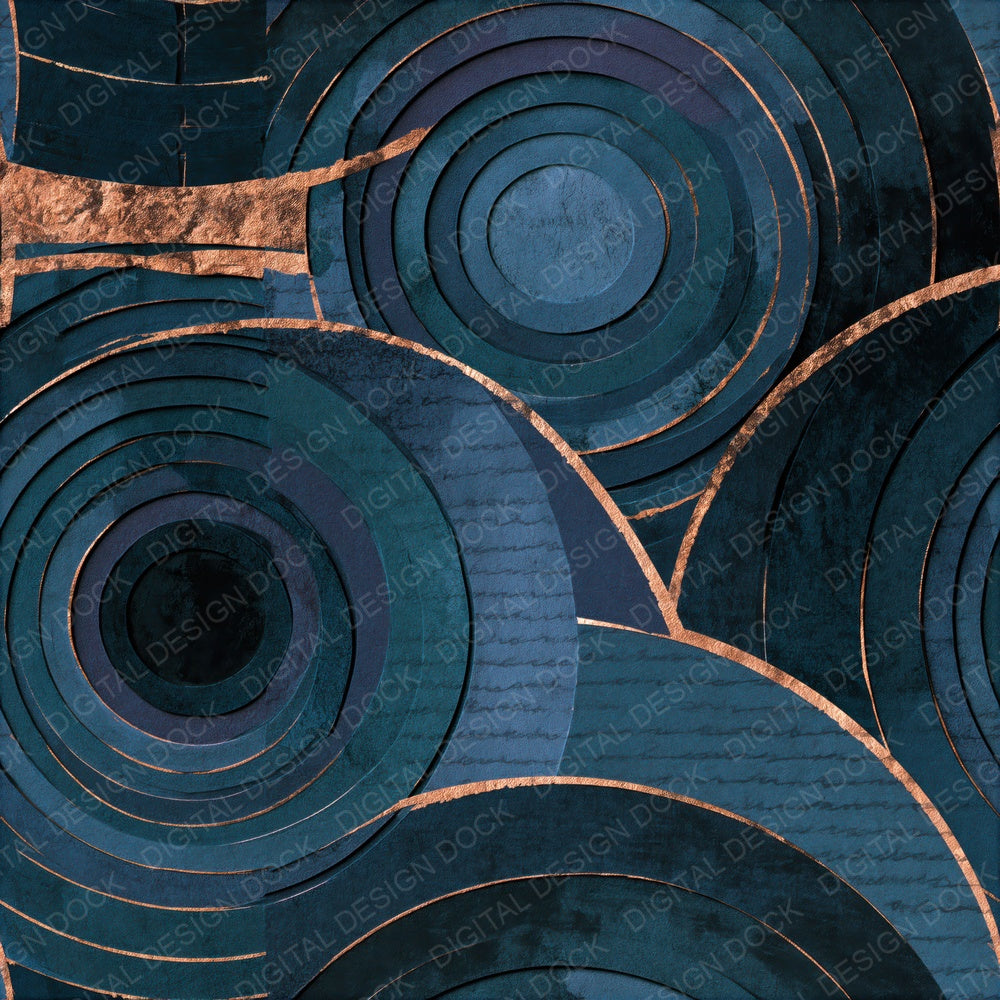 Papercut Concentric Rings Indigo Seamless Digital Paper Pack (DDD016015)