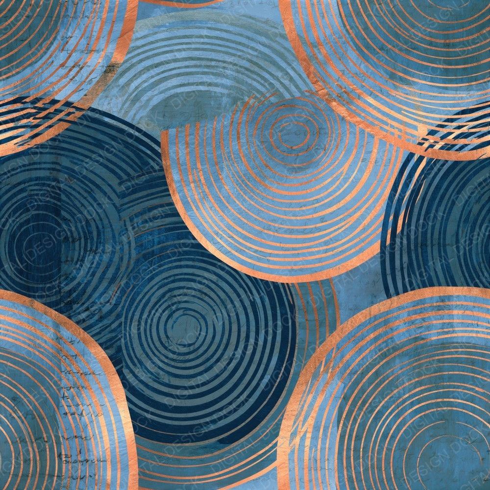 Papercut Concentric Rings Indigo Seamless Digital Paper Pack (DDD016015)