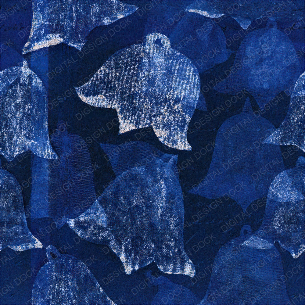 Mezzotint Silver Bells Midnight Seamless Digital Paper Pack (DDD016036)