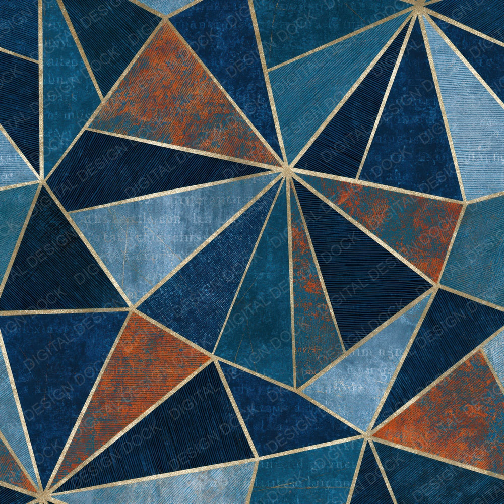 Engraving Kaleidoscope Navy Chalk Rust Digital Paper Pack (DDD016050)