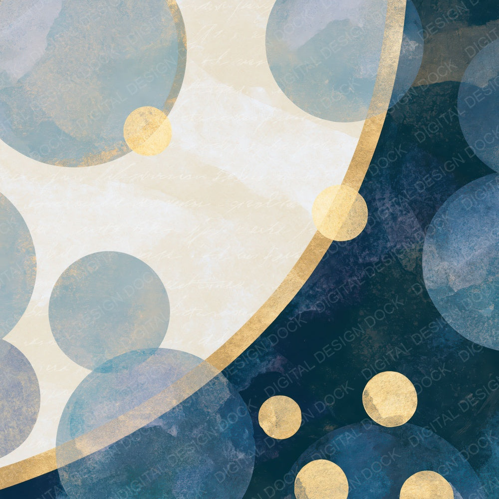 Gouache Glowing Circles Navy Bone Digital Paper Pack (DDD016069)