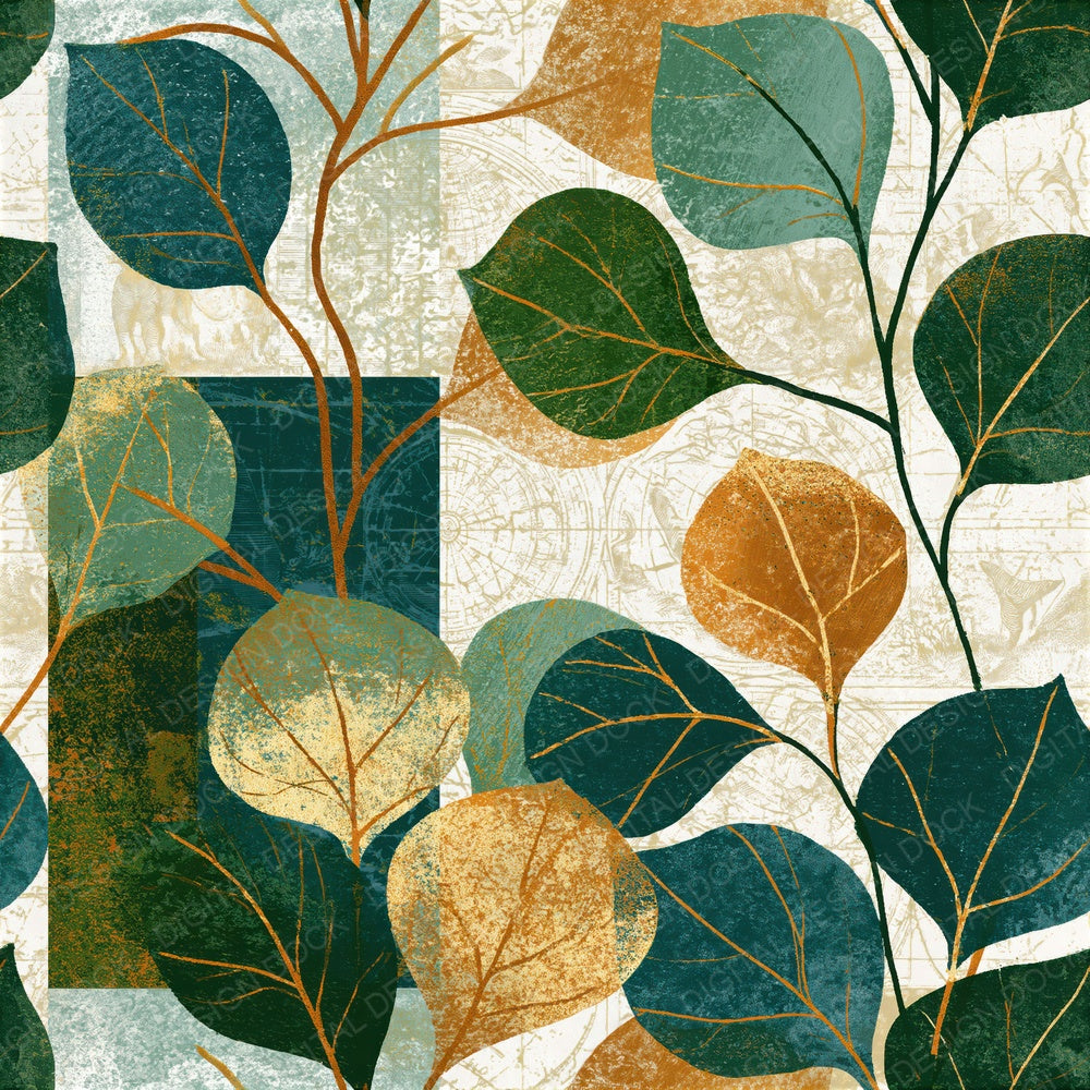 Linocut Eucalyptus Moss Tonal Seamless Digital Paper Pack (DDD016093)
