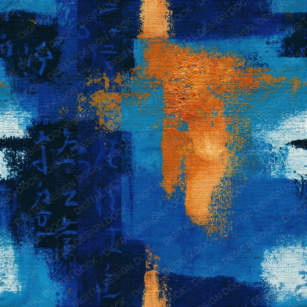 Tapestry Electric Blue Navy Abstract Seamless Digital Paper Pack (DDD016102)