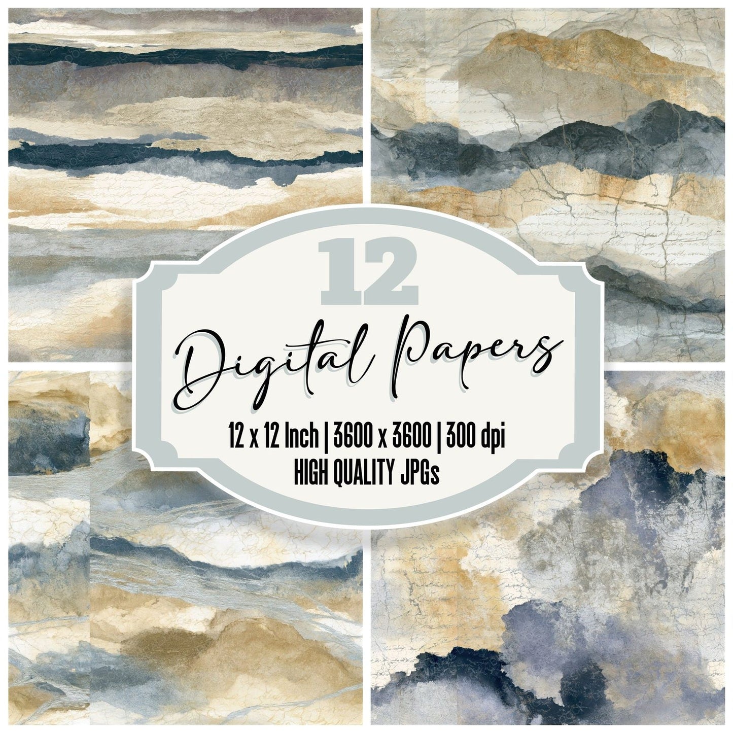 Batik Sand Biscuit Dove Grey Seamless Digital Paper Pack (DDD016106)