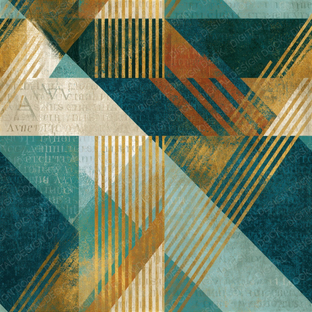 Constructivist Seafoam Turquoise Abstract Seamless Digital Paper Pack (DDD016108)
