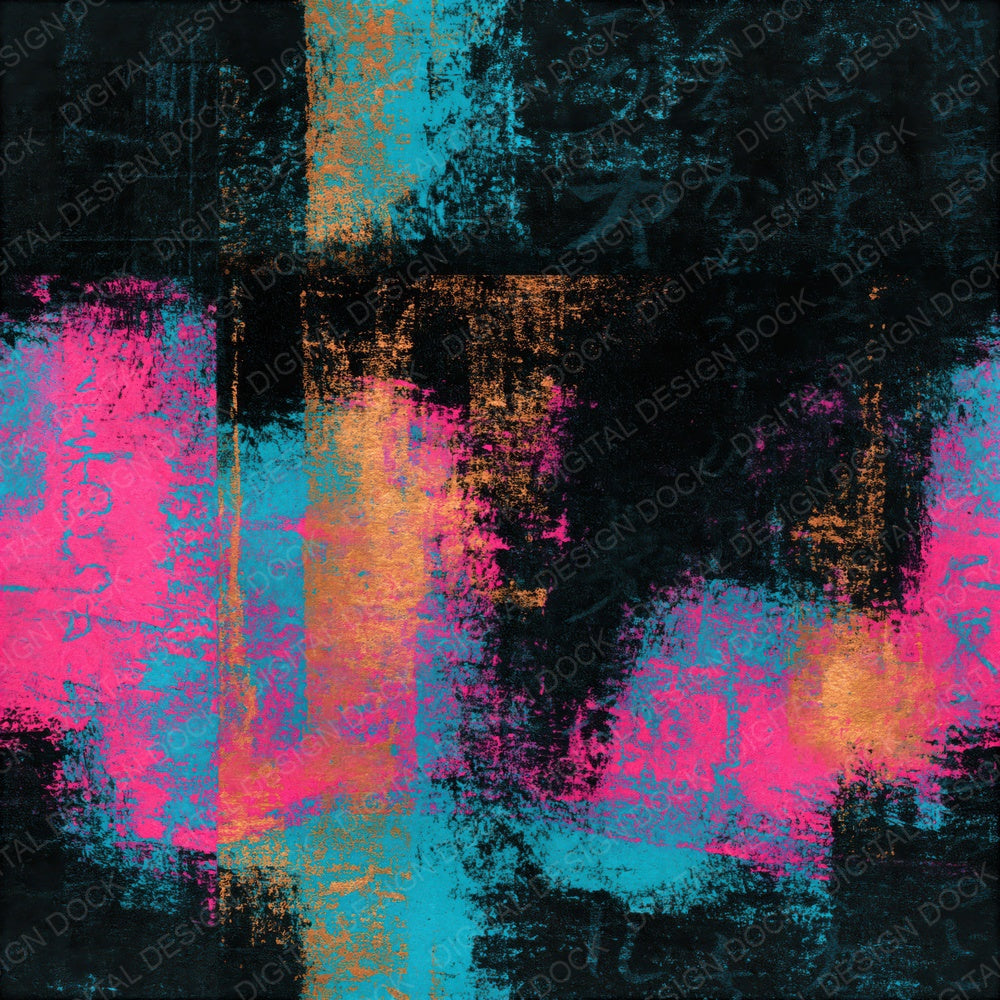 Drypoint Pink Cyan Abstract Seamless Digital Paper Pack (DDD016109)