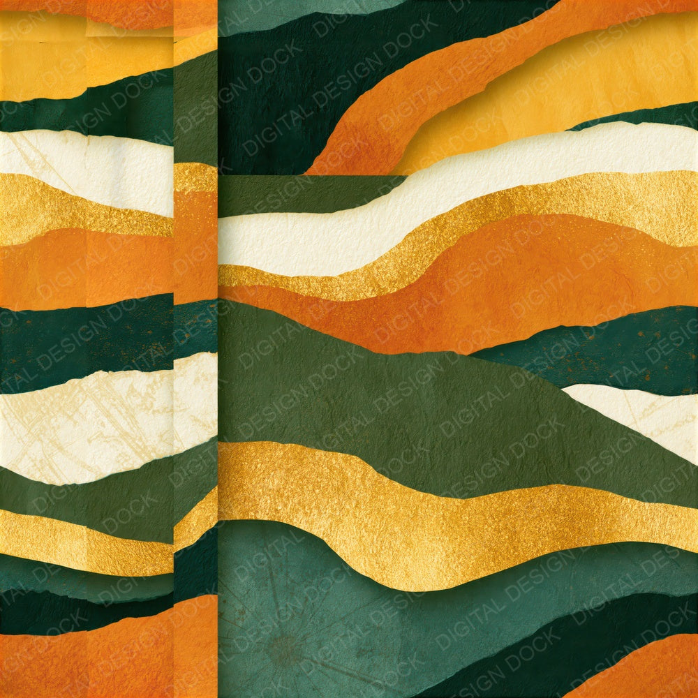 Papercut Olive Ochre Cream Seamless Digital Paper Pack (DDD016115)
